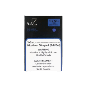 Bright candy-like blue razz inhale with crisp ice exhale — 쿨 블루 그라데이션과 베리 포인트가 담긴 Blue Razz Ice 팟 클로즈업.