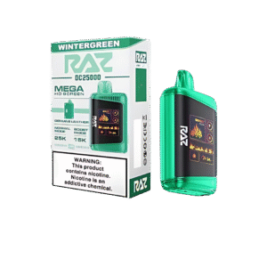 Wintergreen sour fresh vibe 윈터그린 민트의 상쾌함과 새콤한 톤이 담긴 Raz 이미지. 깔끔하고 시원한 민트 무드가 자연스럽게 표현되어 전체적으로 맑고 청량한 느낌을 준다.