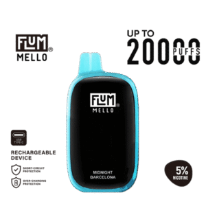 FLUM Mello 20K Midnight Barcelona 50mg | High Nicotine Disposable Vape | 20