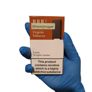 Smooth natural tobacco inhale with earthy warm notes — 담백한 토바코 감성을 담은 Virginia Tobacco JUUL2 팟 패키지.