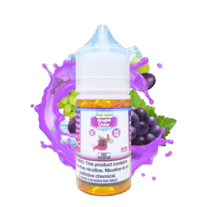 Juicy grape chew burst with cold crisp finish — 포도 캔디 컬러와 시원한 민트 포인트가 어우러진 Grape Chew Freeze SaltNic Juice.