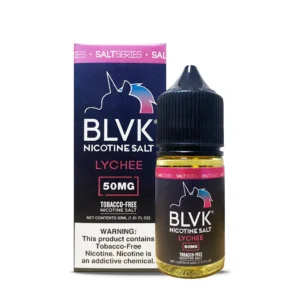 BLVK Lychee 50mg — 향긋한 리치 flavor, premium SaltNic juice.