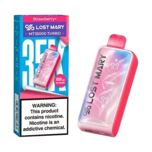 달콤하고 부드러운 Strawberry Plus flavor with creamy finish — 진한 딸기 향과 부드러운 스무스 베이핑을 느낄 수 있는 Lost Mary MT35000 5% 디스포저블 베이프.