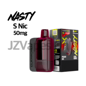 Nasty Bar X 30000 Peach Ice Disposable (5%) — 달콤한 복숭아 향과 시원한 아이스 감이 어우러진 베이프, sweet and juicy peach flavor with an icy cool finish, smooth inhale and refreshing vape experience in every puff.