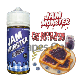 Blueberry by Jam Monster 100ml E-Liquid – fruity blueberry jam flavor with 3mg nicotine for mod vaping